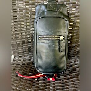 Black Leather men’s Bally  crossbody bag ..